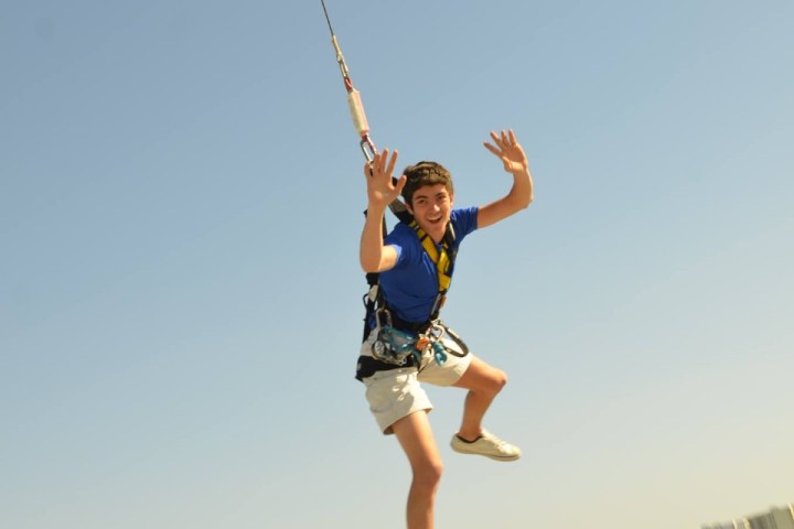 a person jumping in the air